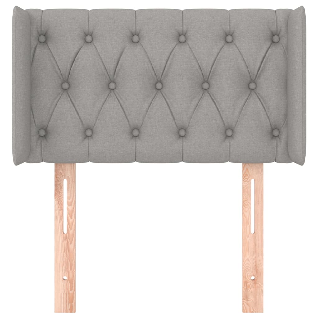 Testiera ad Orecchio-Testata con Orecchie Grigio Chiaro 83x16x78/88 cm in Tessuto 525073