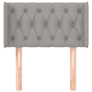 Testiera ad Orecchio-Testata con Orecchie Grigio Chiaro 83x16x78/88 cm in Tessuto 525073