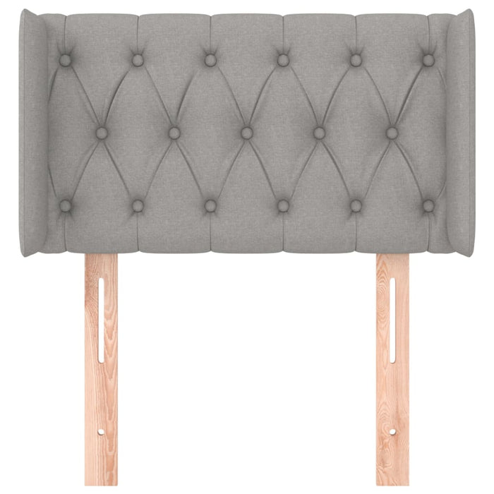 Testiera ad Orecchio-Testata con Orecchie Grigio Chiaro 83x16x78/88 cm in Tessuto 525073