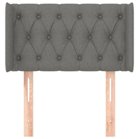 Testiera ad Orecchio-Testata con Orecchie Grigio Scuro 83x16x78/88 cm in Tessuto 494389