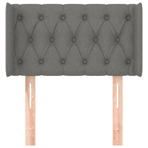 Testiera ad Orecchio-Testata con Orecchie Grigio Scuro 83x16x78/88 cm in Tessuto 494389