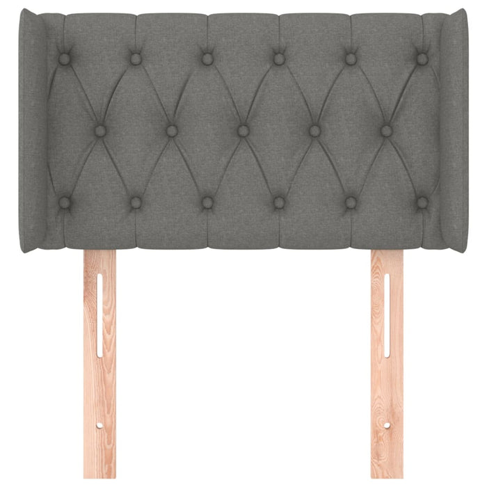 Testiera ad Orecchio-Testata con Orecchie Grigio Scuro 83x16x78/88 cm in Tessuto 494389