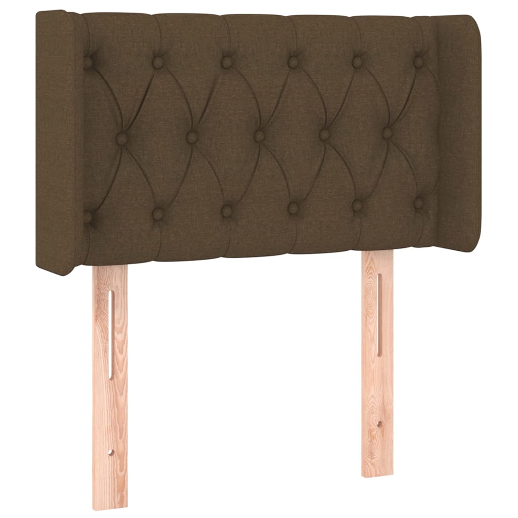 Testiera ad Orecchio-Testata con Orecchie Marrone Scuro 83x16x78/88 cm in Tessuto 524723