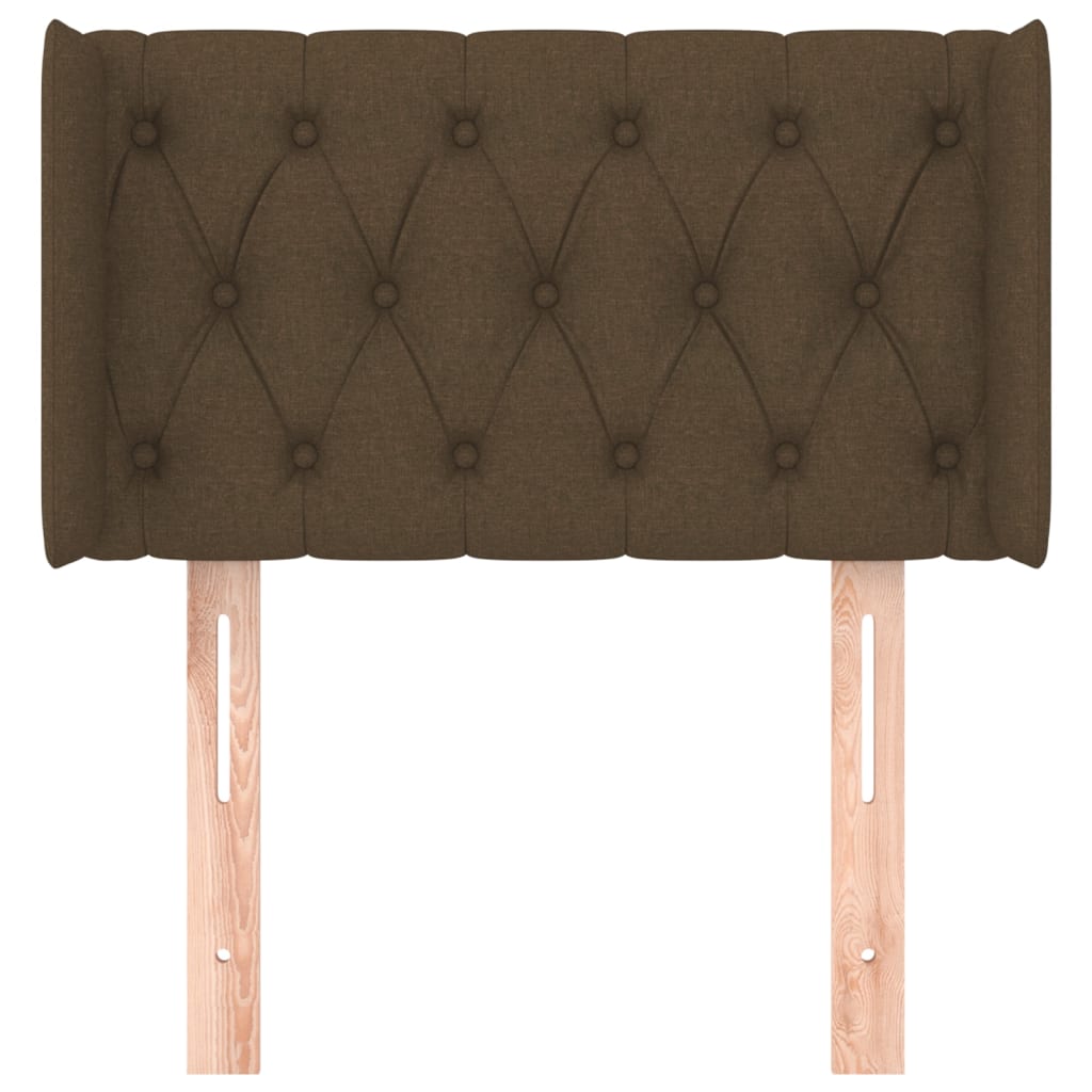 Testiera ad Orecchio-Testata con Orecchie Marrone Scuro 83x16x78/88 cm in Tessuto 524723