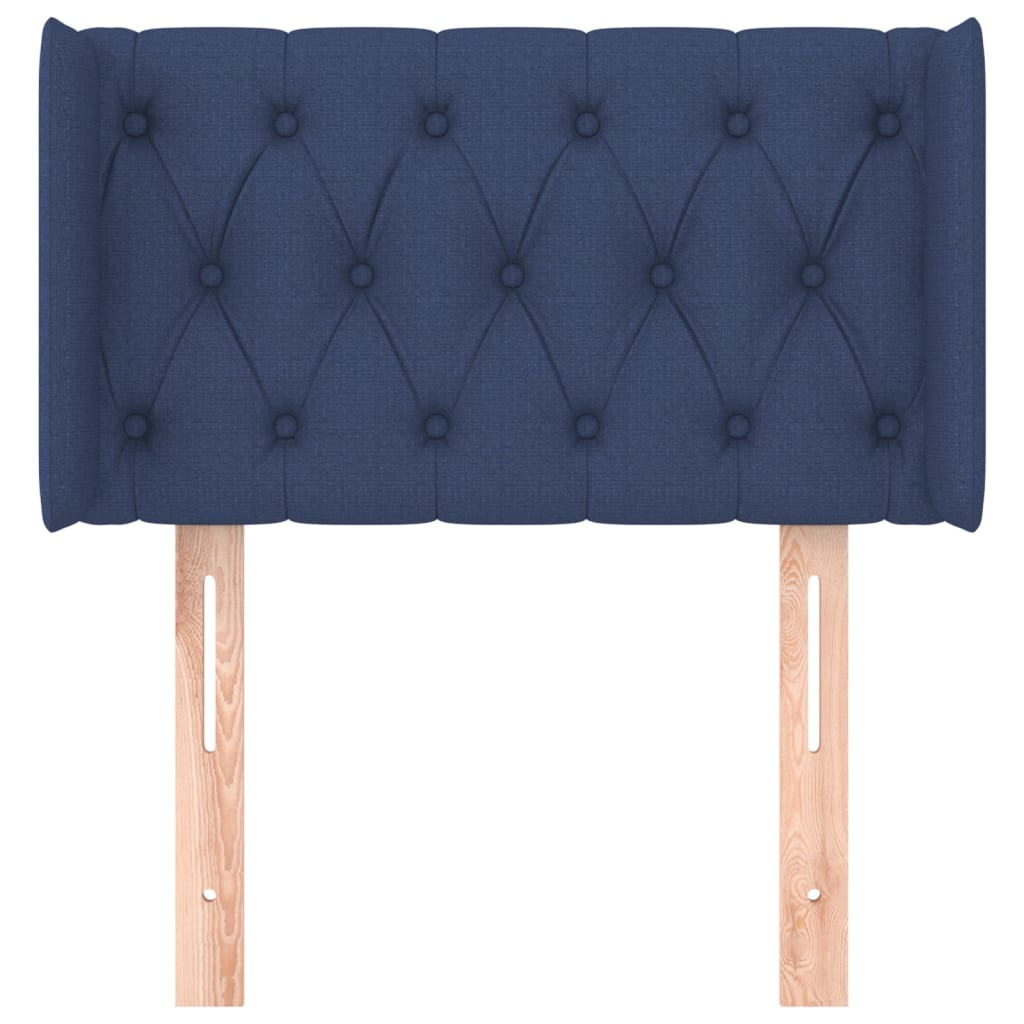 Testiera ad Orecchio-Testata con Orecchie Blu 83x16x78/88cm in Tessuto 464083