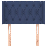 Testiera ad Orecchio-Testata con Orecchie Blu 83x16x78/88cm in Tessuto 464083