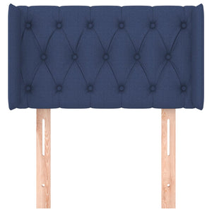 Testiera ad Orecchio-Testata con Orecchie Blu 83x16x78/88cm in Tessuto 464083