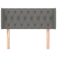 Testiera ad Orecchio-Testata con Orecchie Grigio Scuro 103x16x78/88 cm in Tessuto 407249