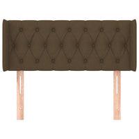 Testiera ad Orecchio-Testata con Orecchie Marrone Scuro 103x16x78/88 cm in Tessuto 442776
