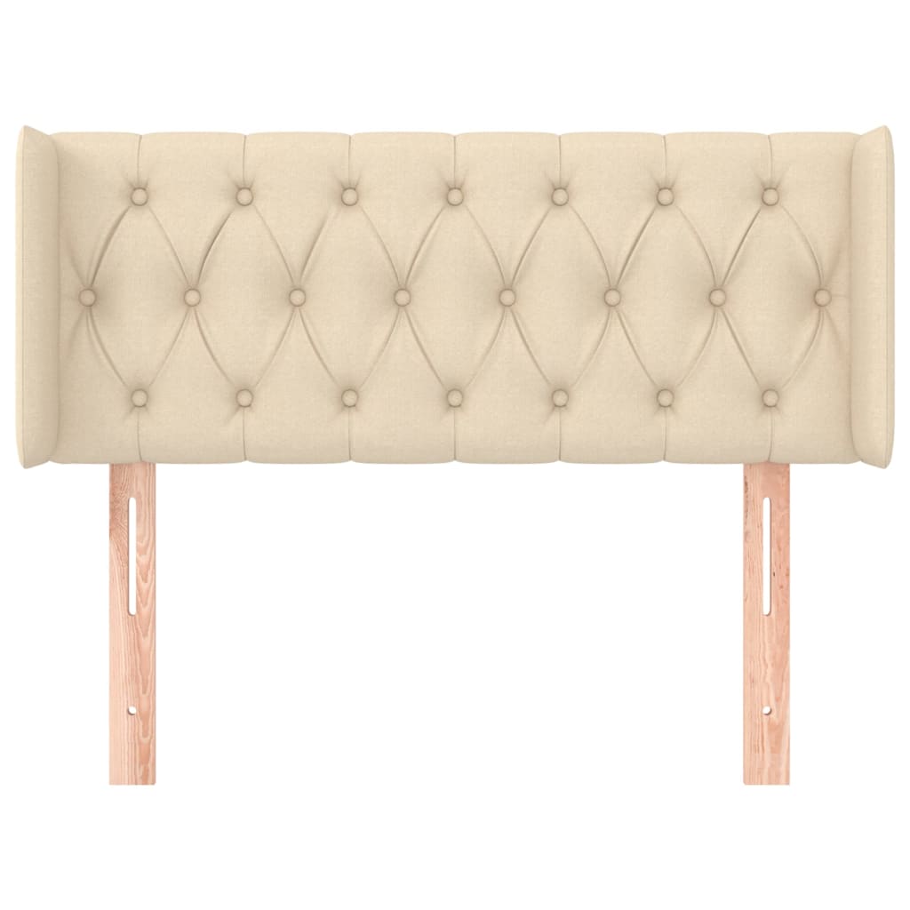 Testiera ad Orecchio-Testata con Orecchie Crema 103x16x78/88 cm in Tessuto 803925