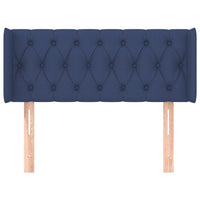 Testiera ad Orecchio-Testata con Orecchie Blu 103x16x78/88cm in Tessuto 572071