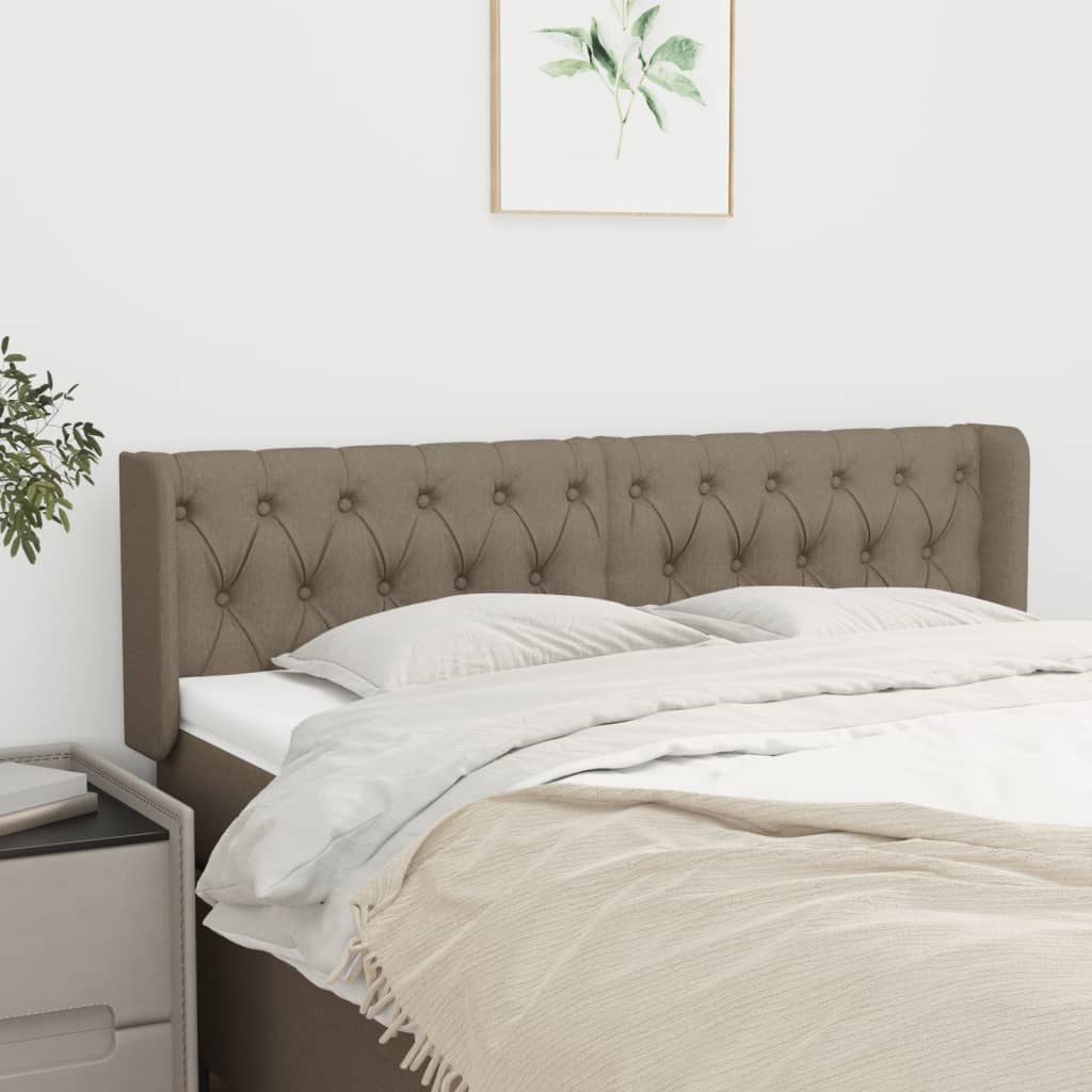 Testiera ad Orecchio-Testata con Orecchie Tortora 147x16x78/88 cm in Tessuto 147555