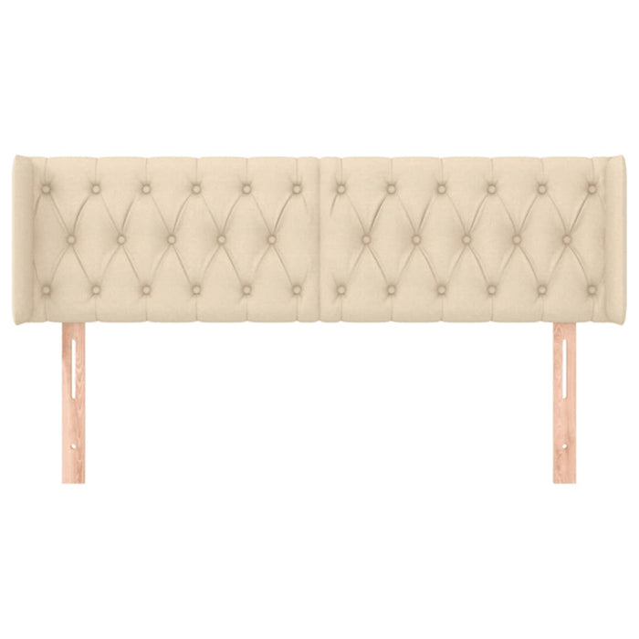 Testiera ad Orecchio-Testata con Orecchie Crema 147x16x78/88 cm in Tessuto 312416