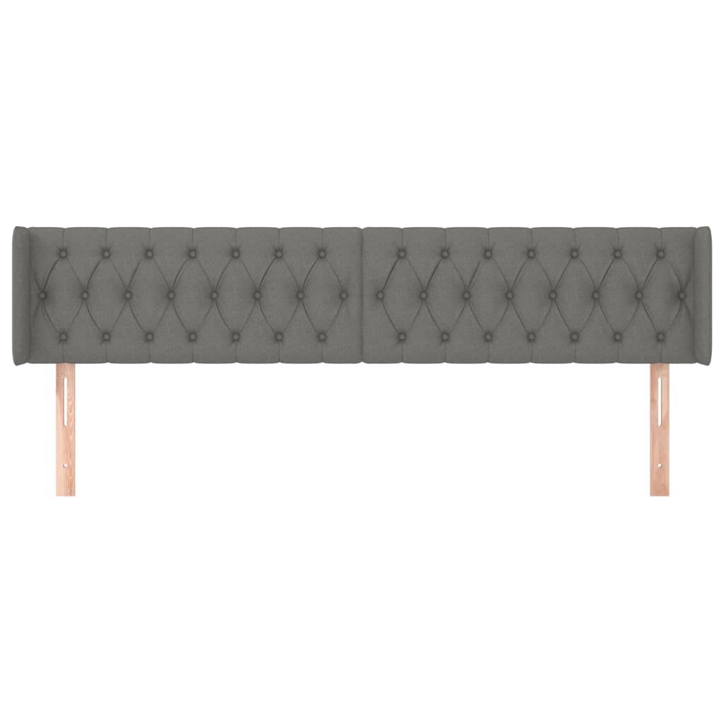 Testiera ad Orecchio-Testata con Orecchie Grigio Scuro 183x16x78/88 cm in Tessuto 670185