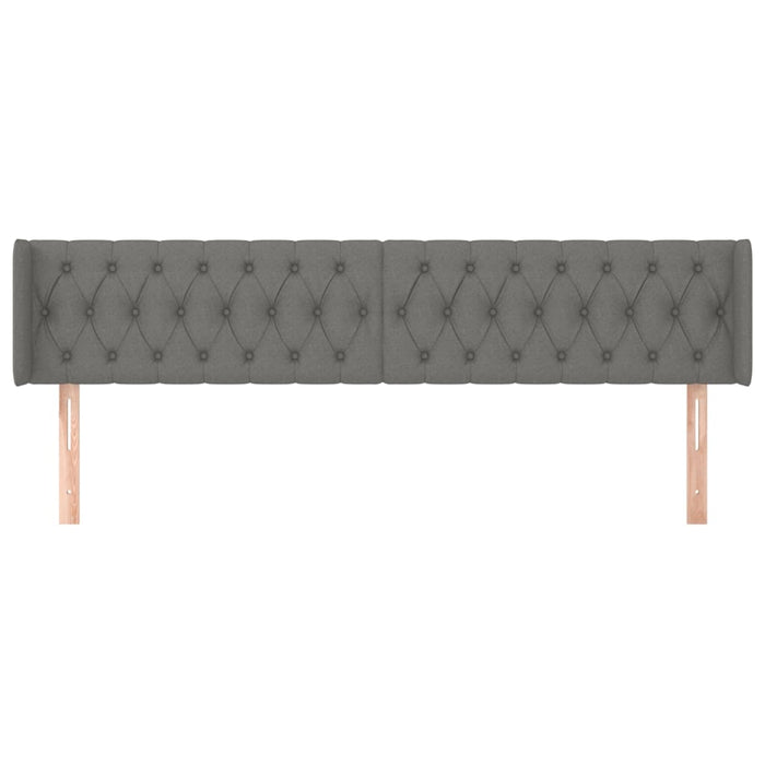 Testiera ad Orecchio Grigio Scuro 183x16x78/88 cm in Tessuto 3119119