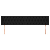 Testiera ad Orecchio-Testata con Orecchie Nera 183x16x78/88 cm in Tessuto 969840