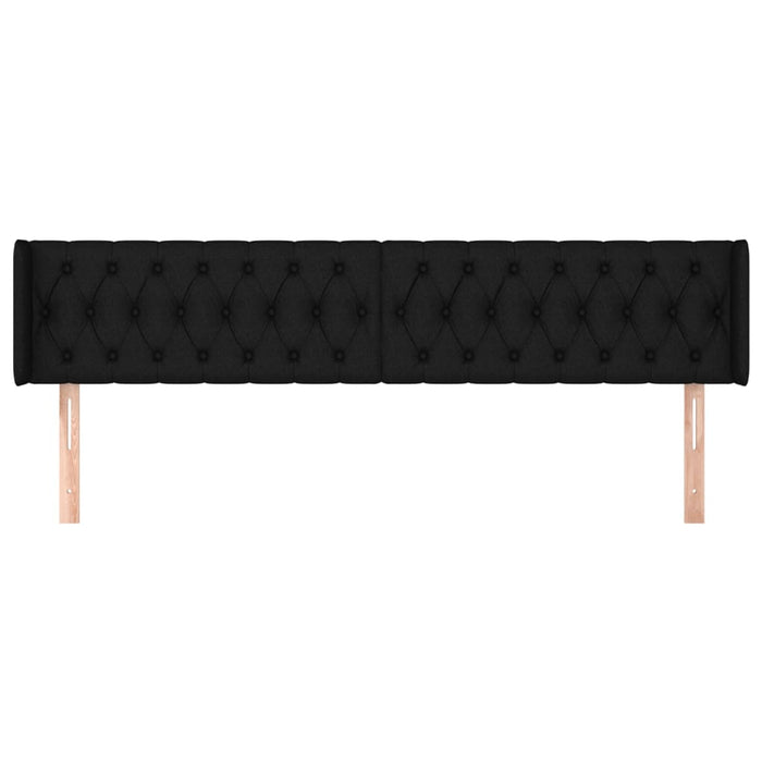 Testiera ad Orecchio-Testata con Orecchie Nera 183x16x78/88 cm in Tessuto 969840