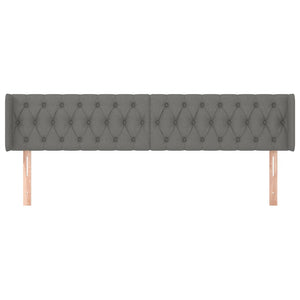 Testiera ad Orecchio Grigio Scuro 203x16x78/88 cm in Tessuto 3119127