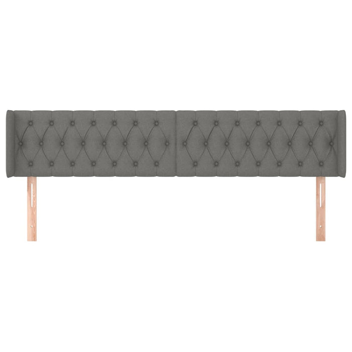 Testiera ad Orecchio Grigio Scuro 203x16x78/88 cm in Tessuto 3119127