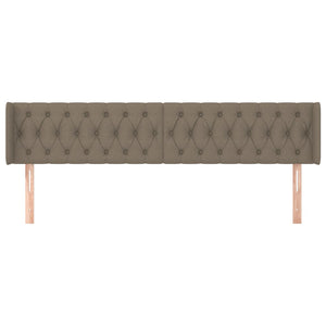 Testiera ad Orecchio-Testata con Orecchie Tortora 203x16x78/88 cm in Tessuto 837306