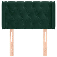 Testiera ad Orecchio-Testata con Orecchie Verde Scuro 83x16x78/88 cm in Velluto 602637