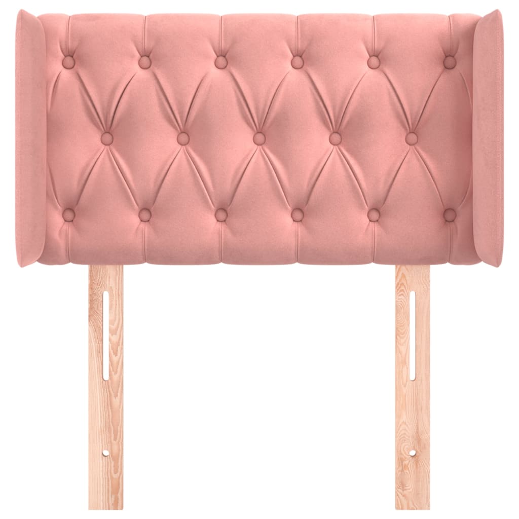 Testiera ad Orecchio Rosa 83x16x78/88 cm in Velluto 3119139