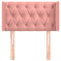 Testiera ad Orecchio Rosa 83x16x78/88 cm in Velluto 3119139