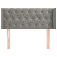 Testiera ad Orecchio-Testata con Orecchie Grigio Chiaro 93x16x78/88 cm in Velluto 549216