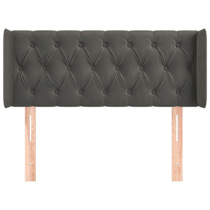 Testiera ad Orecchio-Testata con Orecchie Grigio Scuro 93x16x78/88 cm in Velluto 871840