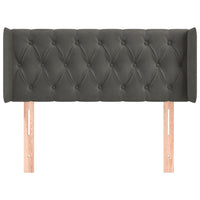 Testiera ad Orecchio-Testata con Orecchie Grigio Scuro 103x16x78/88 cm in Velluto 872087