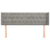 Testiera ad Orecchio Grigio Chiaro 147x16x78/88 cm in Velluto 3119152