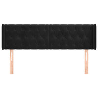 Testiera ad Orecchio Nera 163x16x78/88 cm in Velluto 3119160