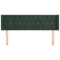 Testiera ad Orecchio Verde Scuro 163x16x78/88 cm in Velluto 3119161