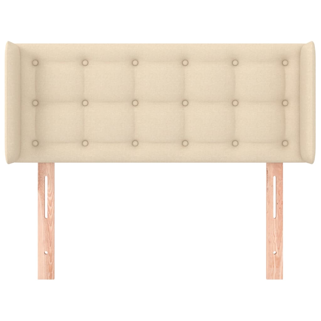 Testiera ad Orecchio-Testata con Orecchie Crema 83x16x78/88 cm in Tessuto 822643