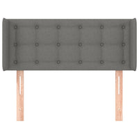 Testiera ad Orecchio-Testata con Orecchie Grigio Scuro 93x16x78/88 cm in Tessuto 524864
