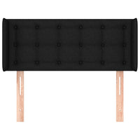 Testiera ad Orecchio Nera 93x16x78/88 cm in Tessuto 3119186