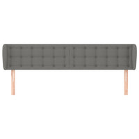 Testiera ad Orecchio-Testata con Orecchie Grigio Scuro 163x16x78/88 cm in Tessuto 139564