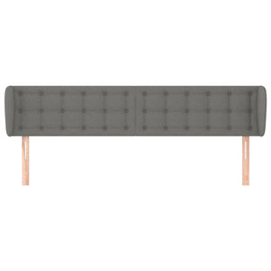 Testiera ad Orecchio Grigio Scuro 163x16x78/88 cm in Tessuto 3119209