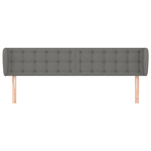 Testiera ad Orecchio-Testata con Orecchie Grigio Scuro 183x16x78/88 cm in Tessuto 227836