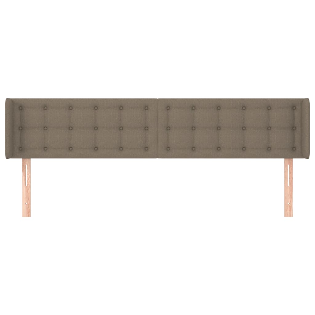 Testiera ad Orecchio-Testata con Orecchie Tortora 203x16x78/88 cm in Tessuto 407786