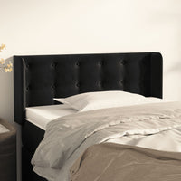 Testiera ad Orecchio-Testata con Orecchie Nera 83x16x78/88 cm in Velluto 711178