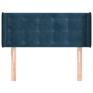 Testiera ad Orecchio-Testata con Orecchie Blu Scuro 83x16x78/88 cm in Velluto 957399