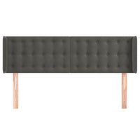 Testiera ad Orecchio-Testata con Orecchie Grigio Scuro 147x16x78/88 cm in Velluto 508472