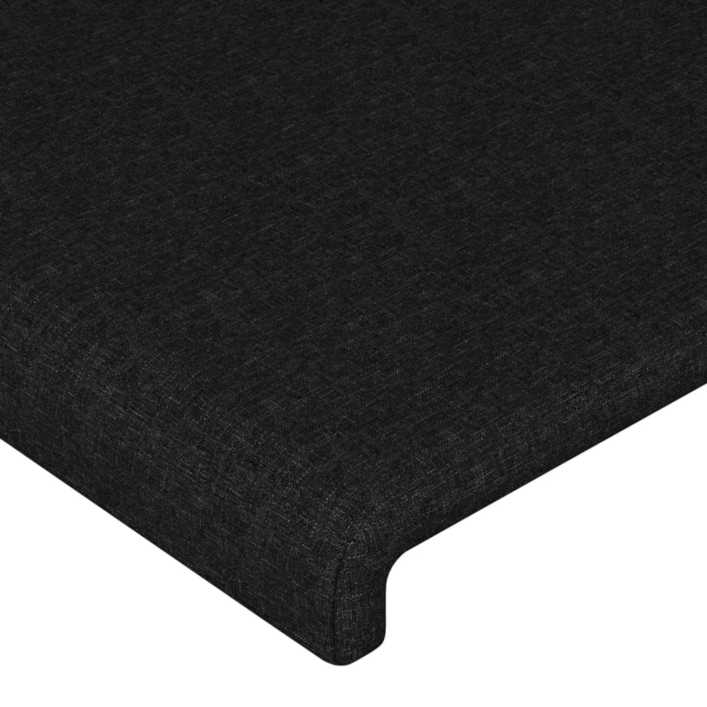 Testiera ad Orecchio-Testata con Orecchie Nera 93x16x118/128 cm in Tessuto 957221