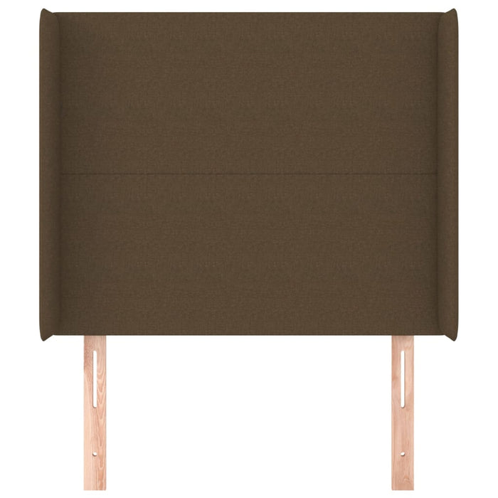 Testiera ad Orecchio Marrone Scuro 103x16x118/128 cm in Tessuto