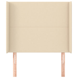 Testiera ad Orecchio-Testata con Orecchie Crema 103x16x118/128 cm in Tessuto 689091