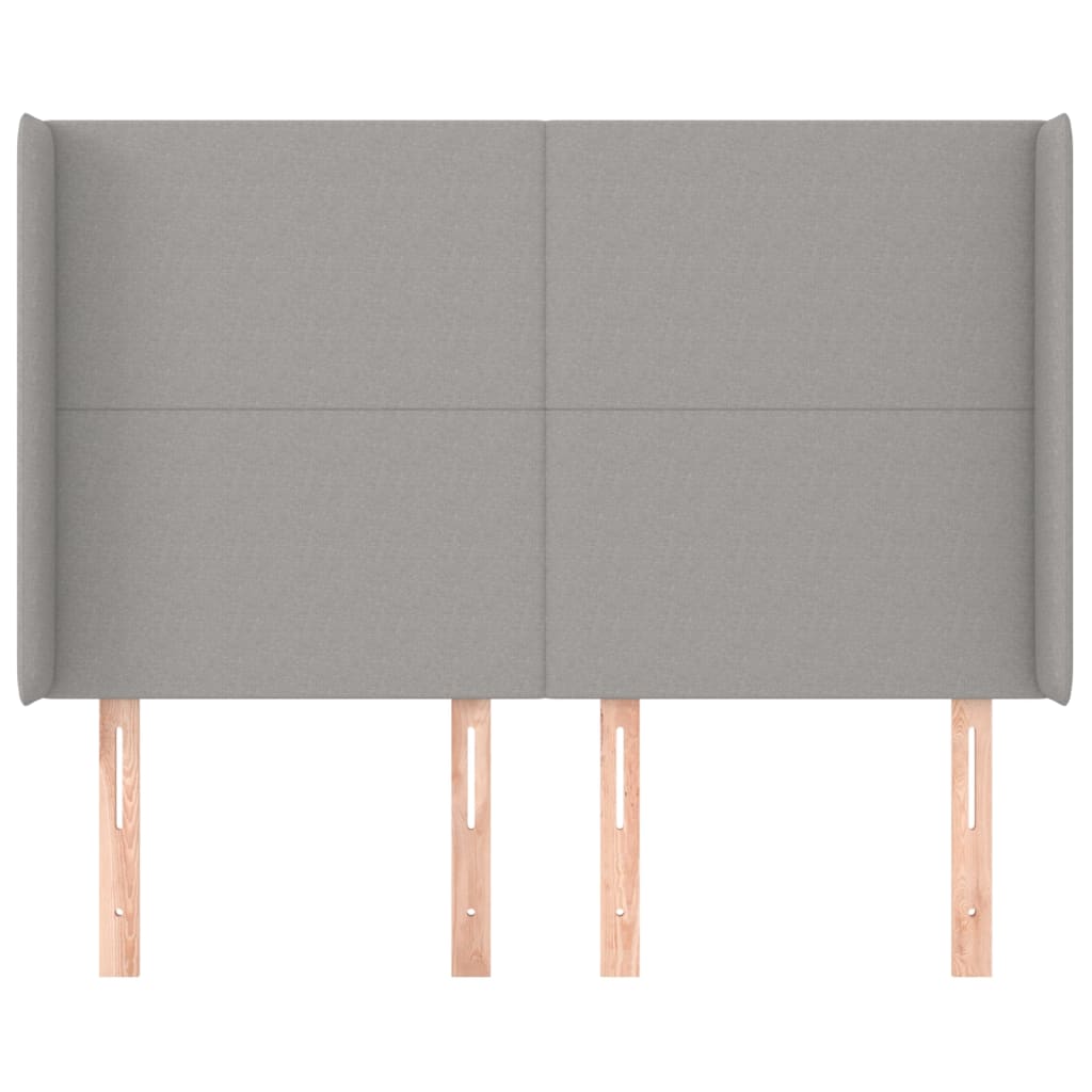 Testiera ad Orecchio Grigio Chiaro 147x16x118/128 cm in Tessuto 3119298