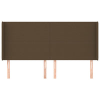 Testiera ad Orecchio-Testata con Orecchie Marrone Scuro 183x16x118/128 cm in Tessuto 261417