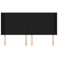 Testiera ad Orecchio-Testata con Orecchie Nera 203x16x118/128 cm in Tessuto 243764