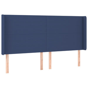 Testiera ad Orecchio-Testata con Orecchie Blu 203x16x118/128 cm in Tessuto 305072